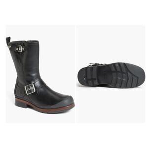UGG Men's Randell Black Leather‎ Waterproof Motorcycle Boots Size 11.5